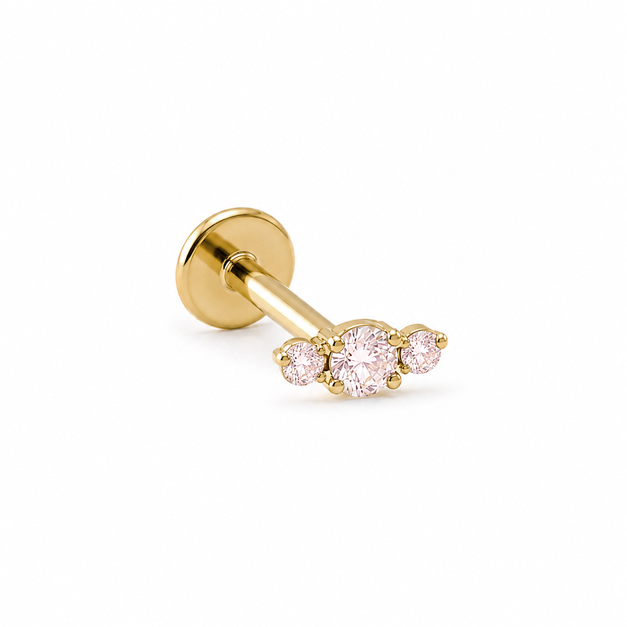 Cherelle Gold Blush Trilogy Threadless Cartilage Stud