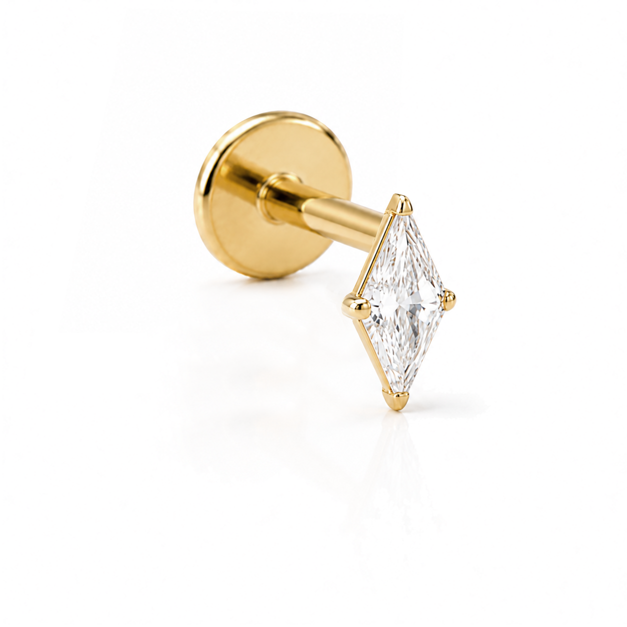 Cherelle Radiant Threadless Cartilage Stud - Gold