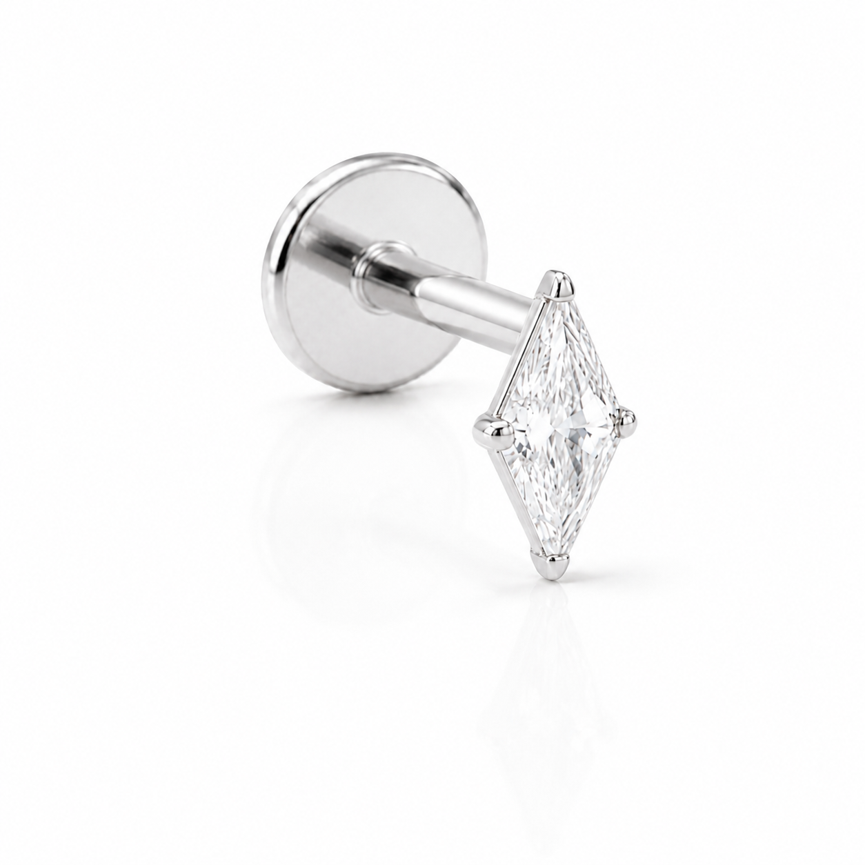 Cherelle Radiant Threadless Cartilage Stud - Silver