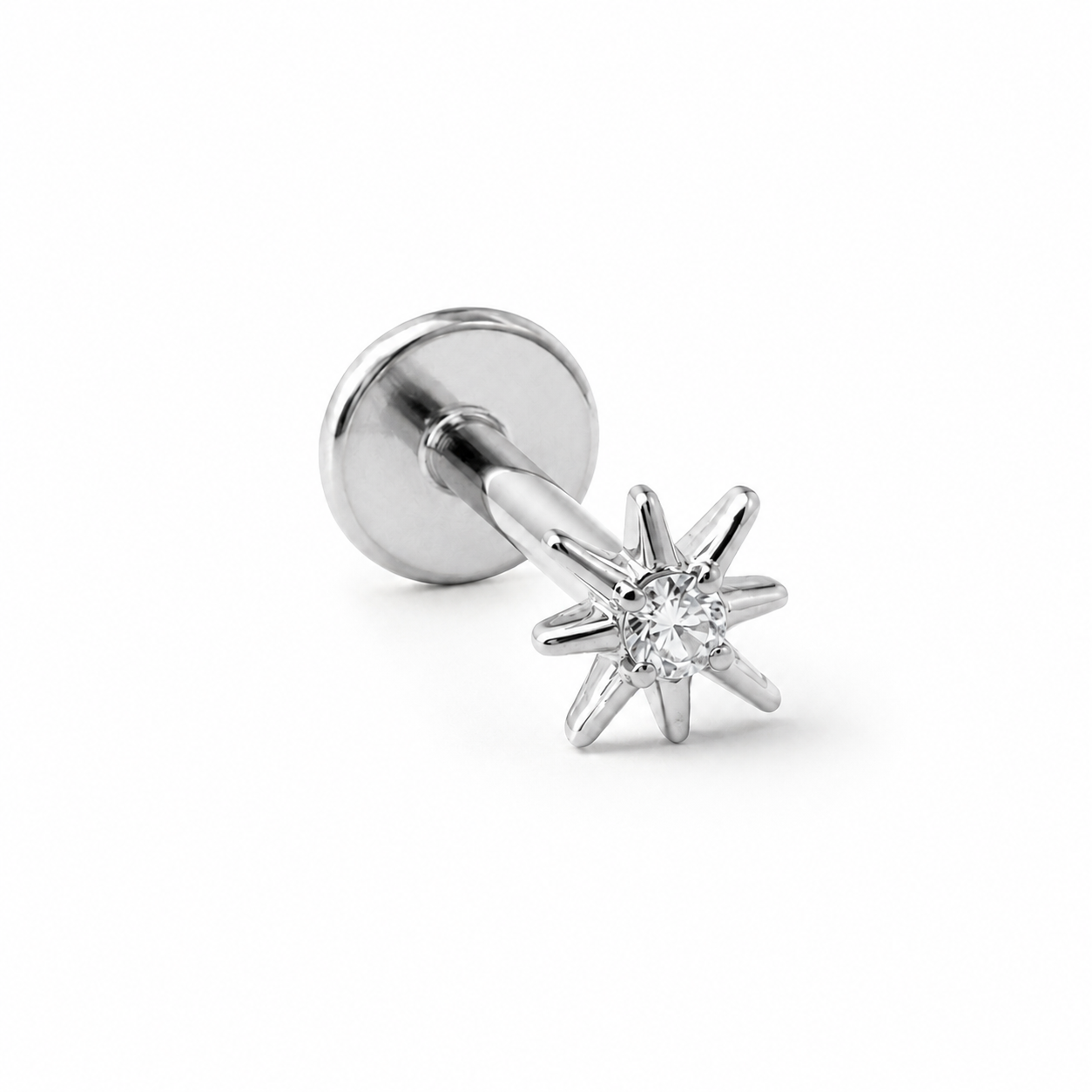 Cherelle Celestial Threadless Cartilage Stud - Silver