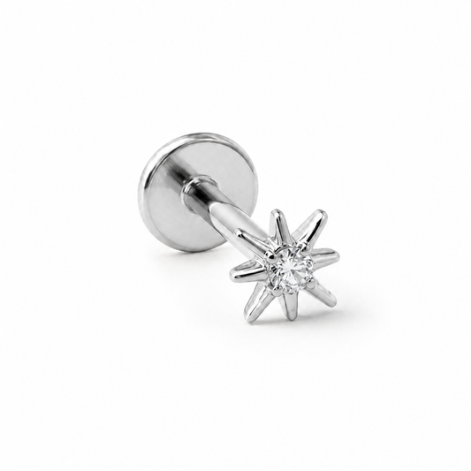 Cherelle Celestial Threadless Cartilage Stud - Silver